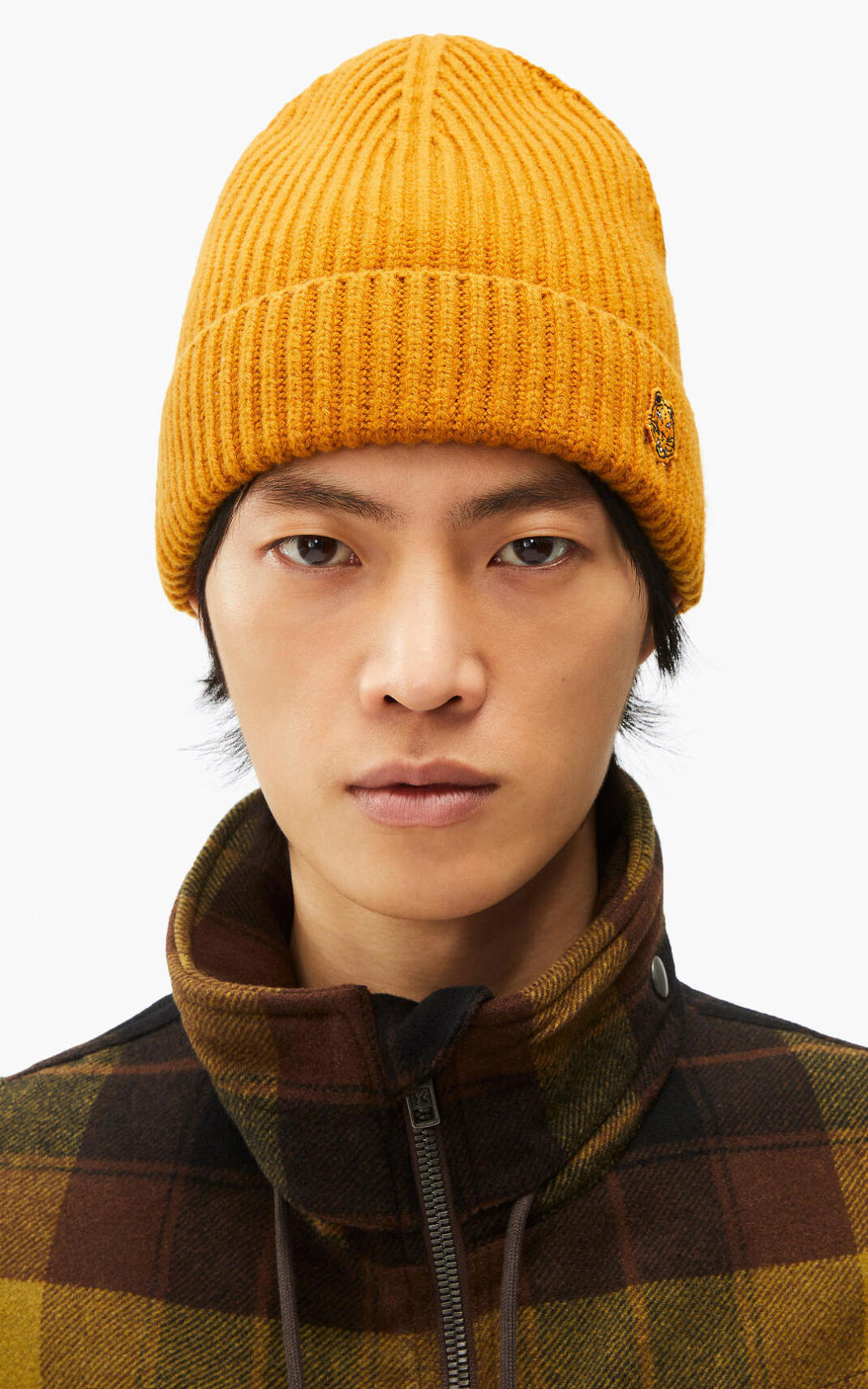 Bonnet Kenzo Tiger Crest wool Homme Marron | WUET-21035